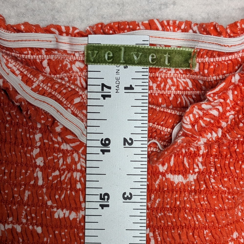 Velvet by Graham & Spencer  Bandeau Strapless Orange Cotton Silk Maxi Dress Sz M - Picture 2 of 11